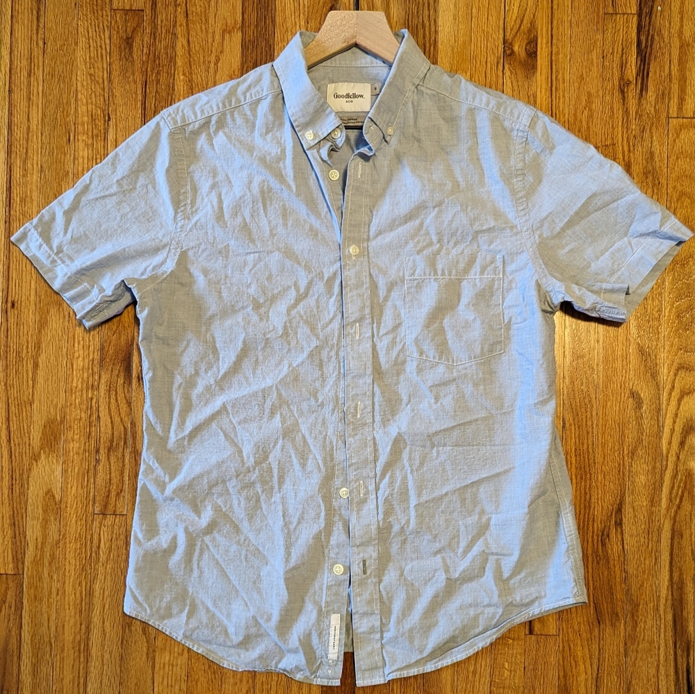 Men's Medium Short Sleeve Button Front Cotton Shirt Goodfellow & Co